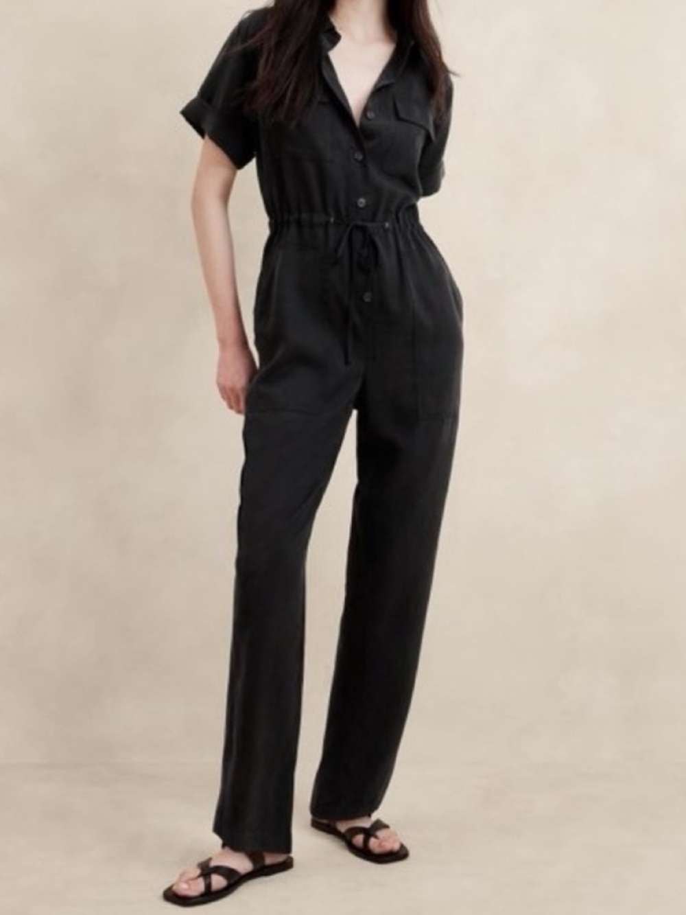 Banana Republic Black Utility Jumpsuit size small